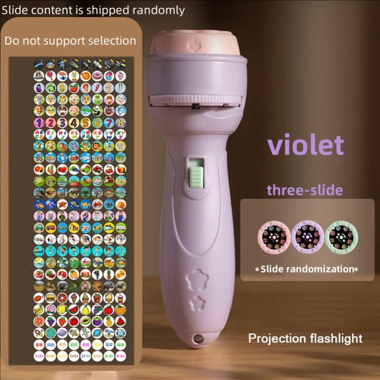 Projector flashlight Early education educational development toy children's enlightenment luminous toy cartoon pattern projector